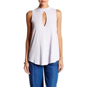 white free people keyhole cut out tank